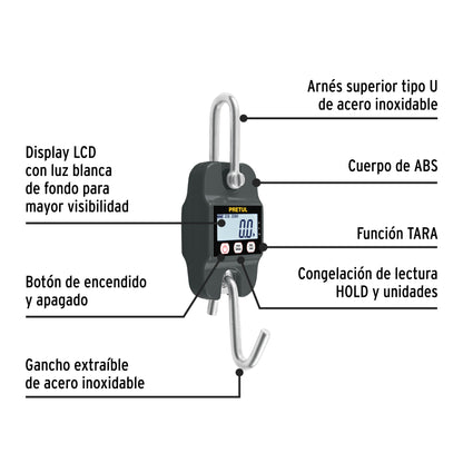 BALANZA COLGANTE ELECTRONICA PRETUL CAP 660LBS BASE-300CP