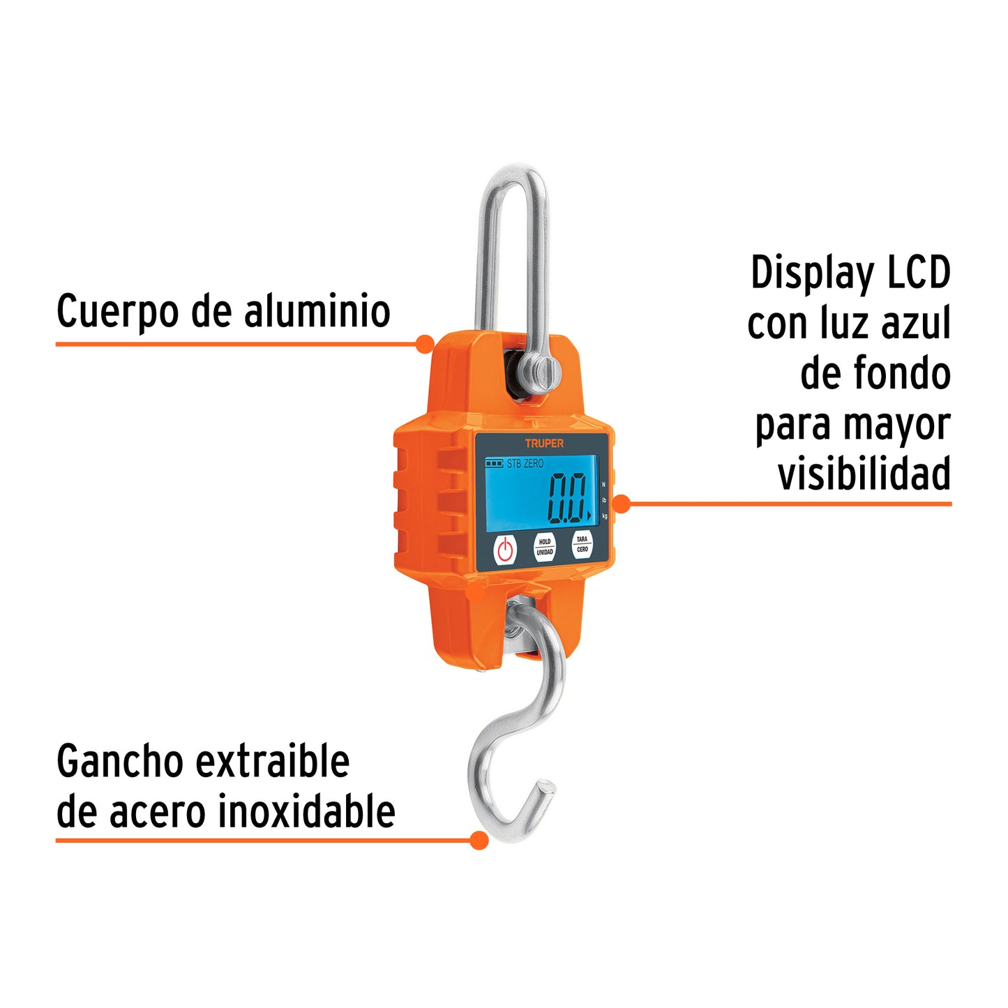 BALANZA COLGANTE ELECTRONICA TRUPER CAP 660LBS BASE-300C