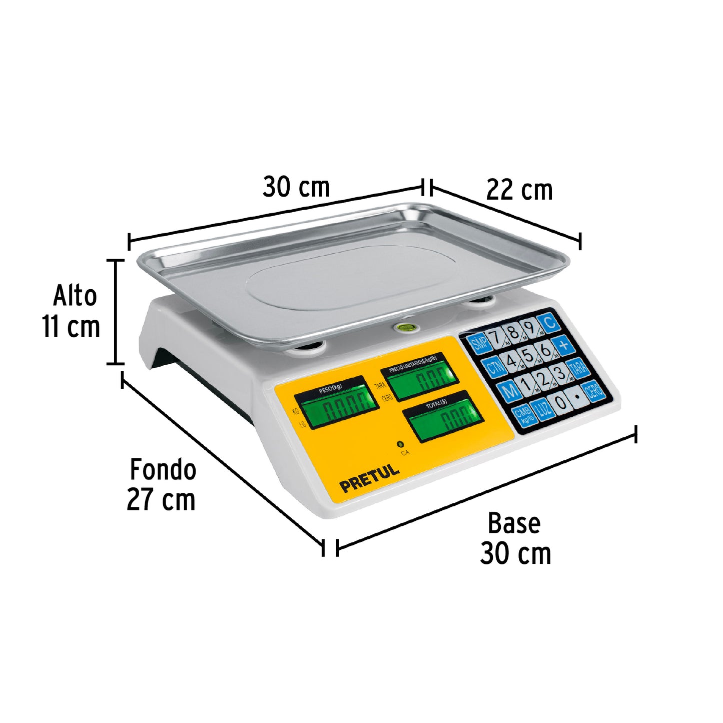 BALANZA ELECTRONICA MULTIFUNCION 30KG PRETUL