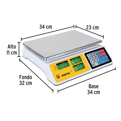 BALANZA ELECTRONICA MULTIFUNCION 40KG PRETUL