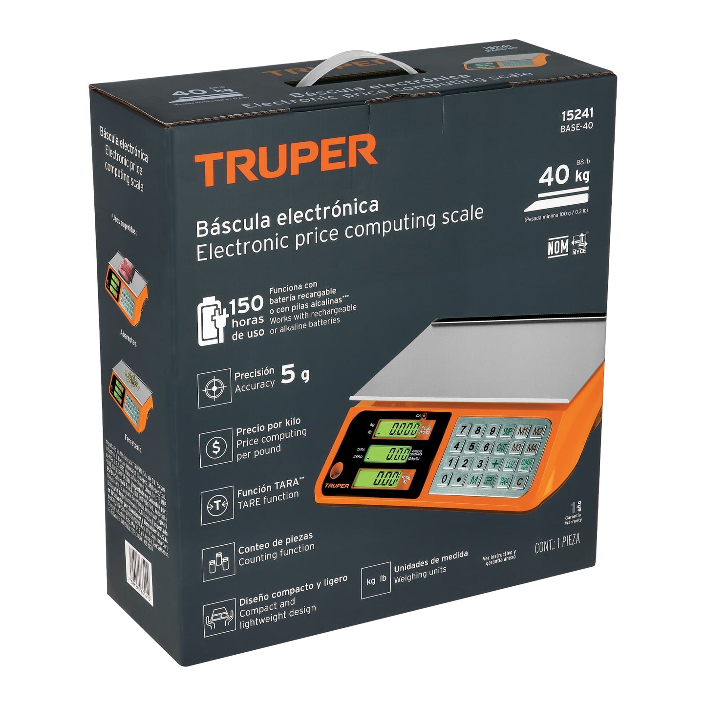 BALANZA ELECTRONICA MULTIFUNCION 40KG TRUPER