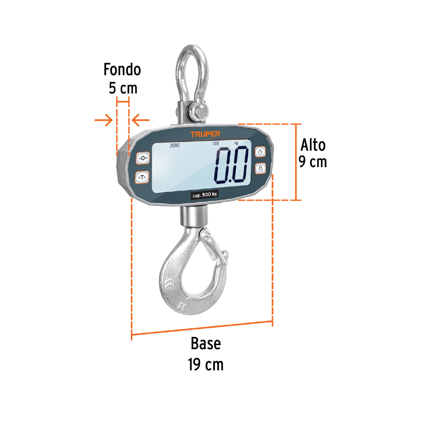 BALANZA COLGANTE ELECTRONICA TRUPER CAP 1100L BASE-500C