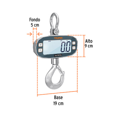 BALANZA COLGANTE ELECTRONICA TRUPER CAP 1100L BASE-500C