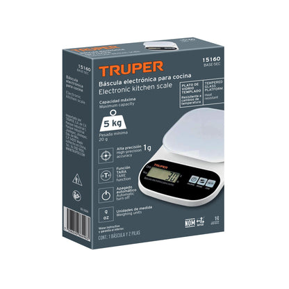 BALANZA DIGITAL PARA COCINA 5KG TRUPER