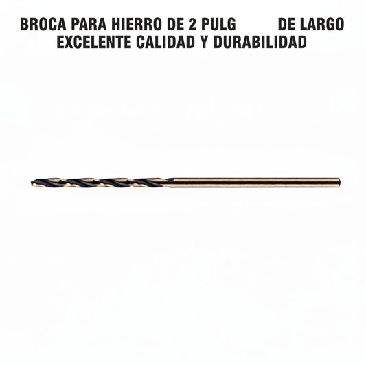 BROCA PARA HIERRO DE 2 PULGADAS DE LARGO EXCELENTE CALIDAD Y DURABILIDAD - (7/8) = 1/16