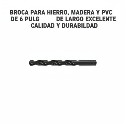 BROCA PARA HIERRO-MADERA-PVC DE 6 PULGADAS DE LARGO TRUPER