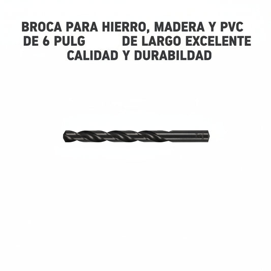 BROCA PARA HIERRO-MADERA-PVC DE 6 PULGADAS DE LARGO TRUPER - (4-1/4) = 7/16