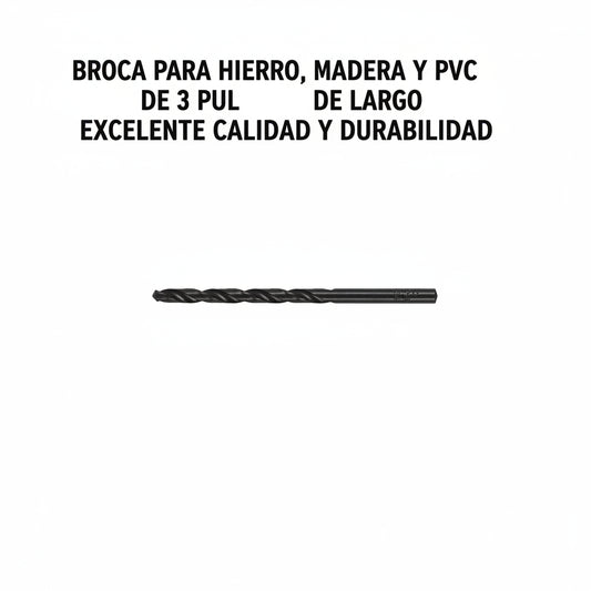 BROCA PARA HIERRO-MADERA-PVC DE 3 PULGADAS DE LARGO TRUPER - (1-9/16) = 7/64