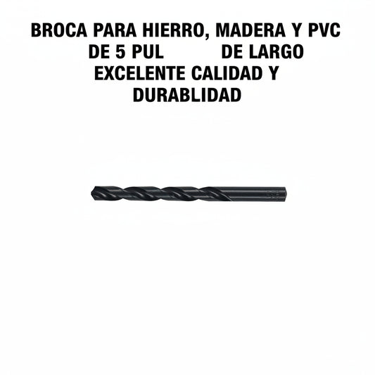 BROCA PARA HIERRO-MADERA-PVC DE 5 PULGADAS DE LARGO TRUPER - (3-1/4) = 5/16