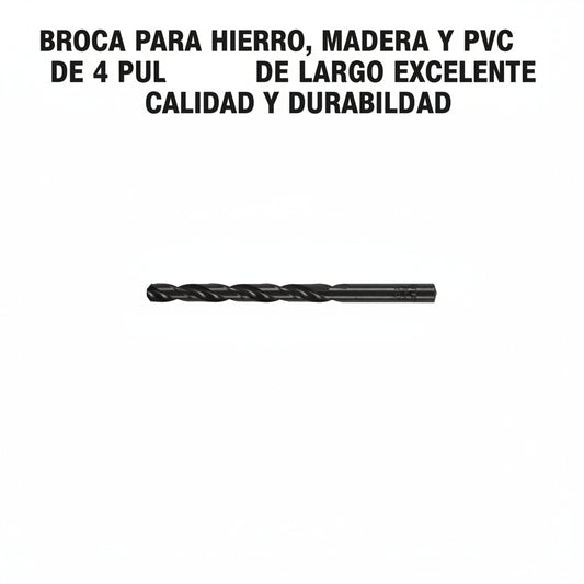 BROCA PARA HIERRO-MADERA-PVC DE 4 PULGADAS DE LARGO TRUPER - (2-3/8) = 3/16