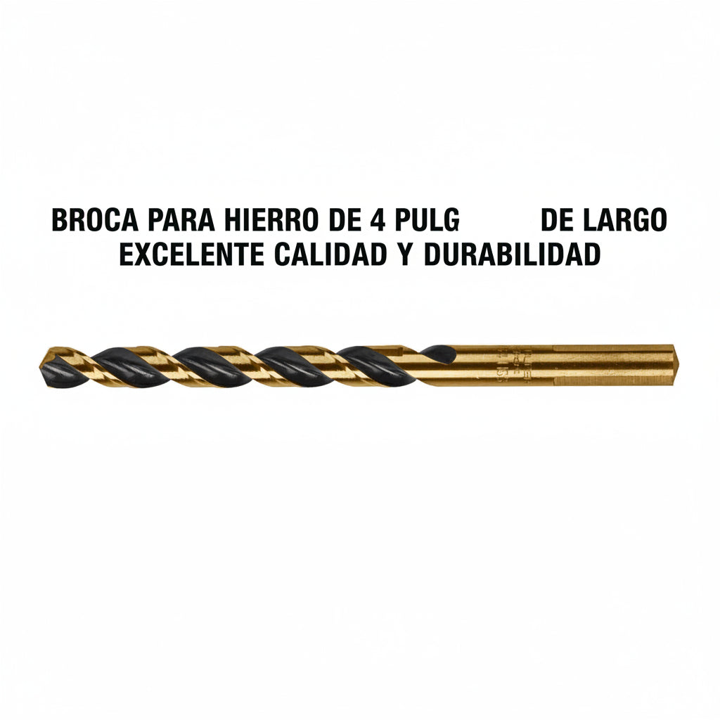 BROCA PARA HIERRO DE 4 PULGADAS DE LARGO EXCELENTE CALIDAD Y DURABILIDAD
