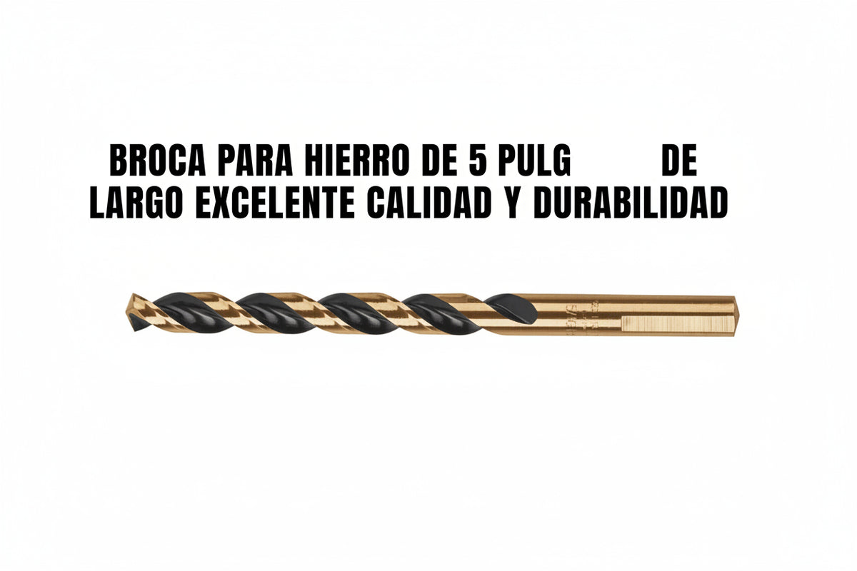 BROCA PARA HIERRO DE 5 PULGADAS DE LARGO EXCELENTE CALIDAD Y DURABILIDAD