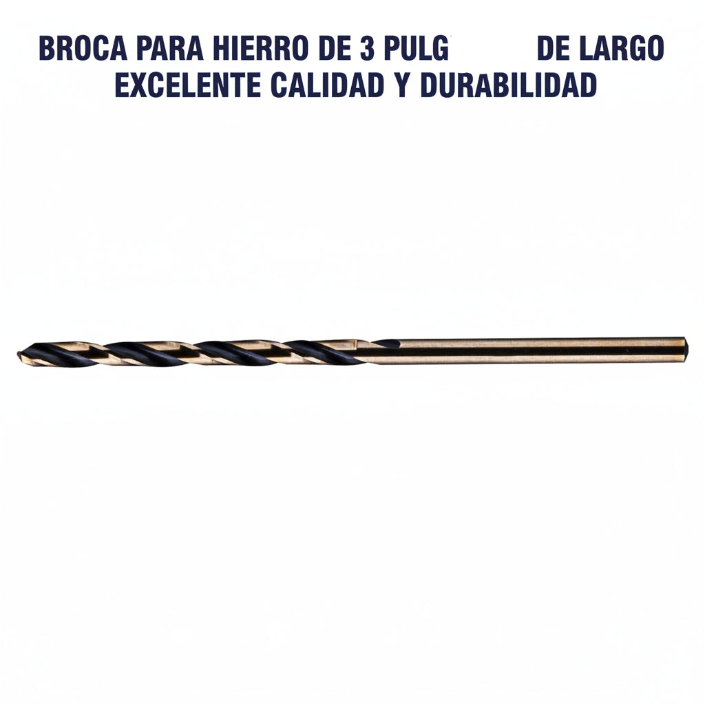 BROCA PARA HIERRO DE 3 PULGADAS DE LARGO EXCELENTE CALIDAD Y DURABILIDAD