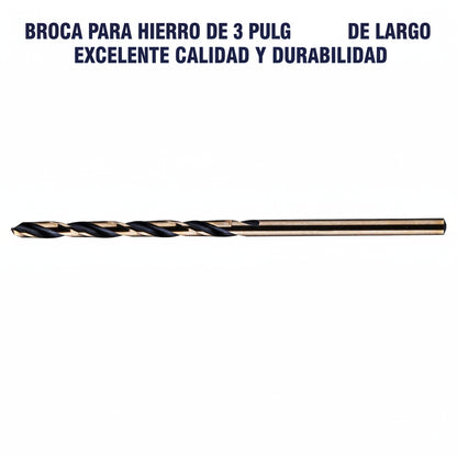 BROCA PARA HIERRO DE 3 PULGADAS DE LARGO EXCELENTE CALIDAD Y DURABILIDAD