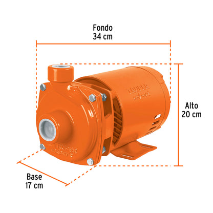 BOMBA PARA AGUA 1/2-HP 115V/230V TRUPER EXPERT CENTRIFUGA TIPO AMERICANO BOAC-1/2AX