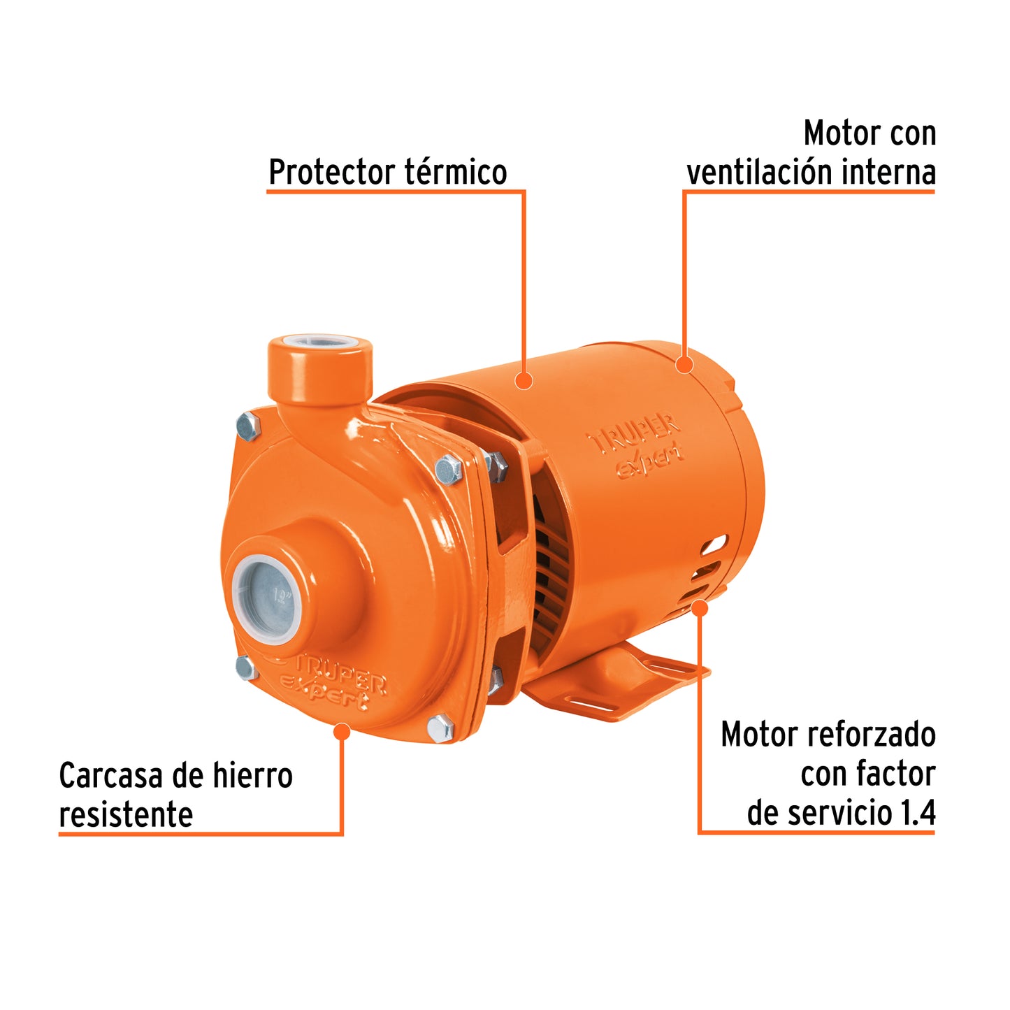 BOMBA PARA AGUA 1/2-HP 115V/230V TRUPER EXPERT CENTRIFUGA TIPO AMERICANO BOAC-1/2AX