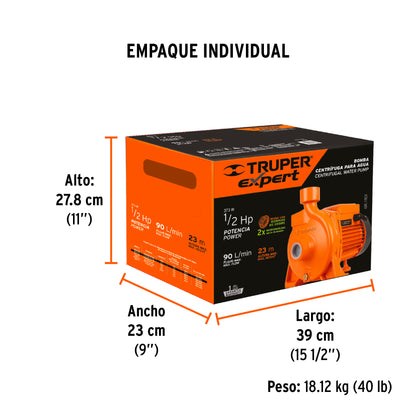BOMBA PARA AGUA 1-1/2-HP TRUPER EXPERT CENTRIFUGA BOAC-1-1/2