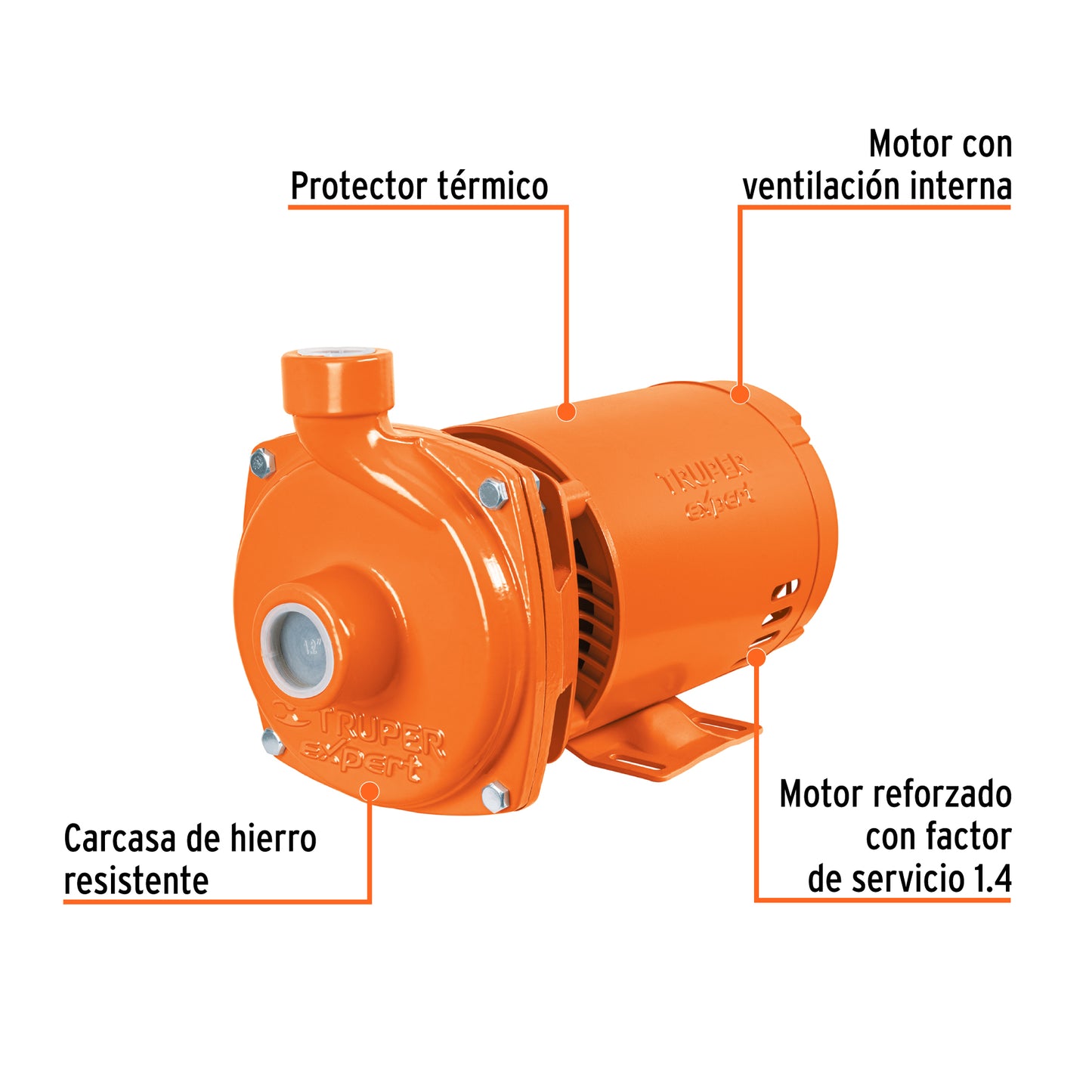 BOMBA PARA AGUA 1-HP 115V/230V TRUPER EXPERT CENTRIFUGA TIPO AMERICANO BOAC-1AX