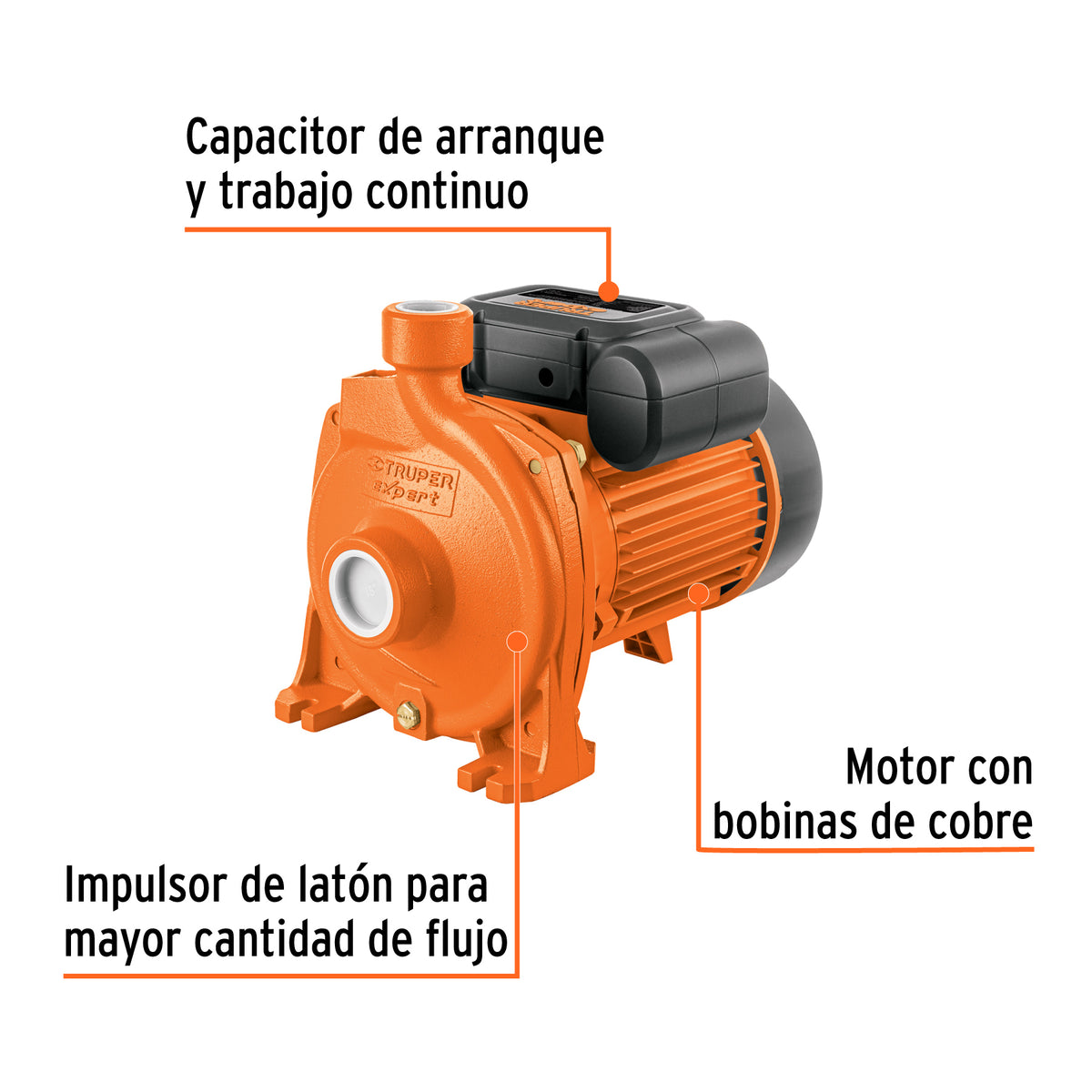 BOMBA PARA AGUA 2-HP TRUPER EXPERT CENTRIFUGA BOAC-2