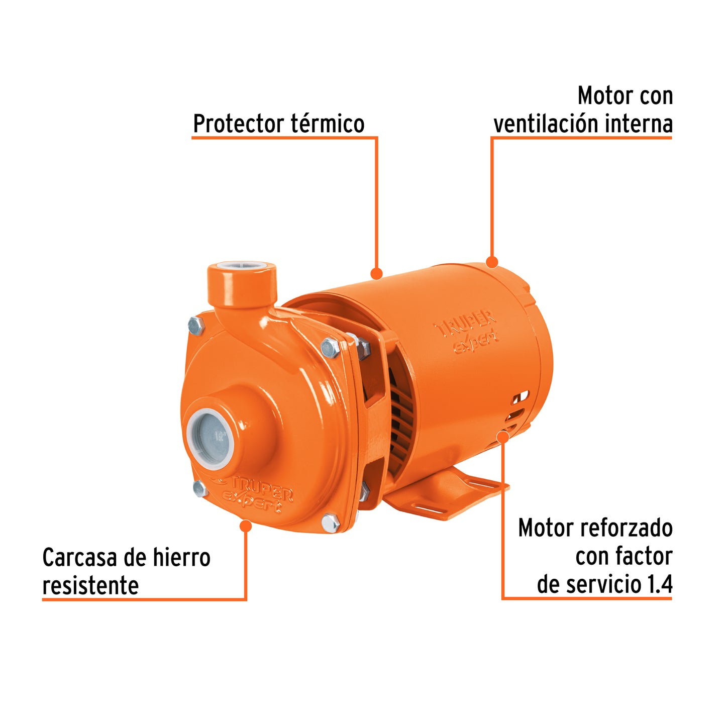 BOMBA PARA AGUA 3/4-HP 115V/230V TRUPER EXPERT CENTRIFUGA TIPO AMERICANO BOAC-3/4AX