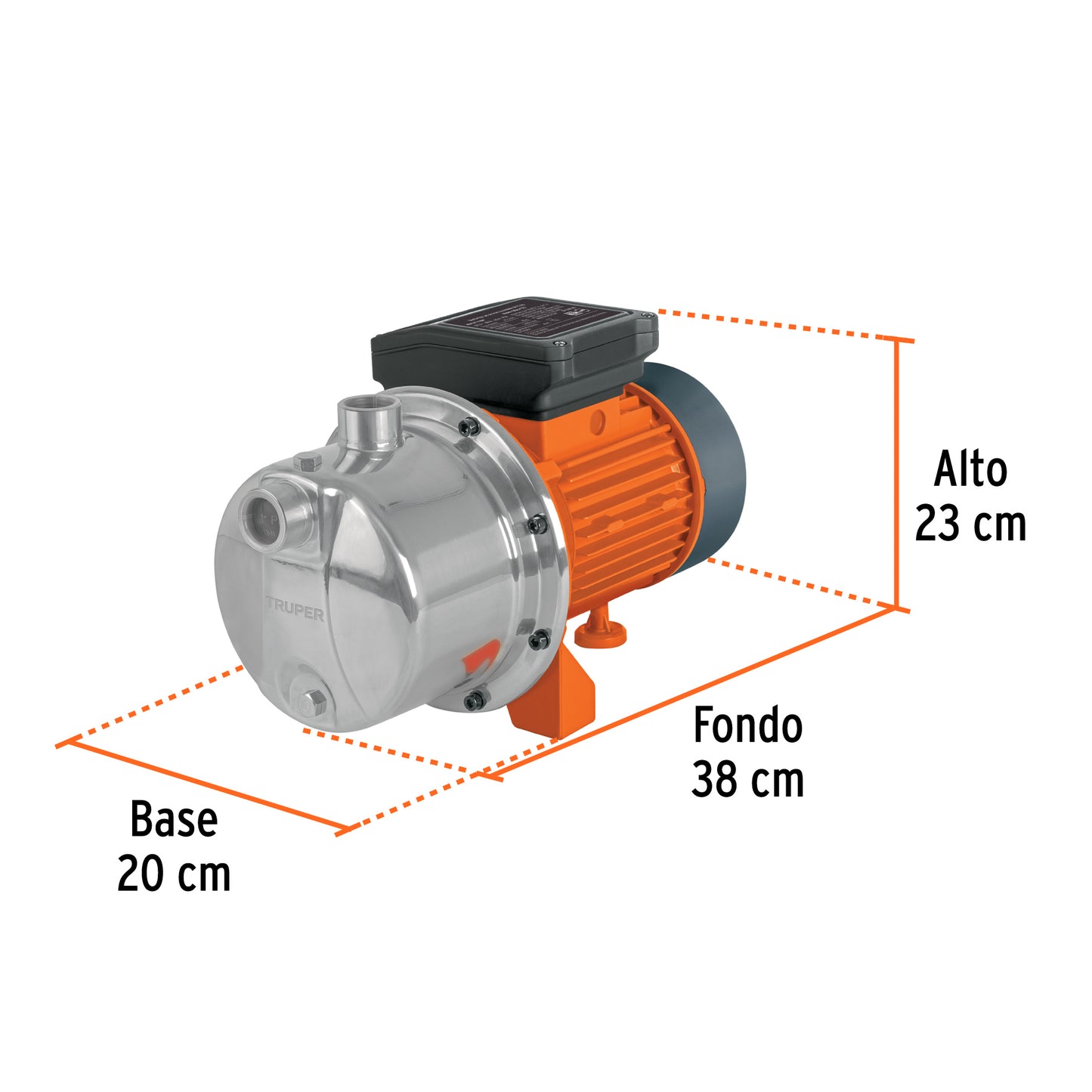 BOMBA PARA AGUA 1-1/2HP TRUPER TIPO JET ACERO INOXIDABLE
