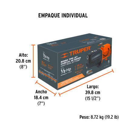 BOMBA PARA AGUA 1/2-HP TRUPER TIPO JET