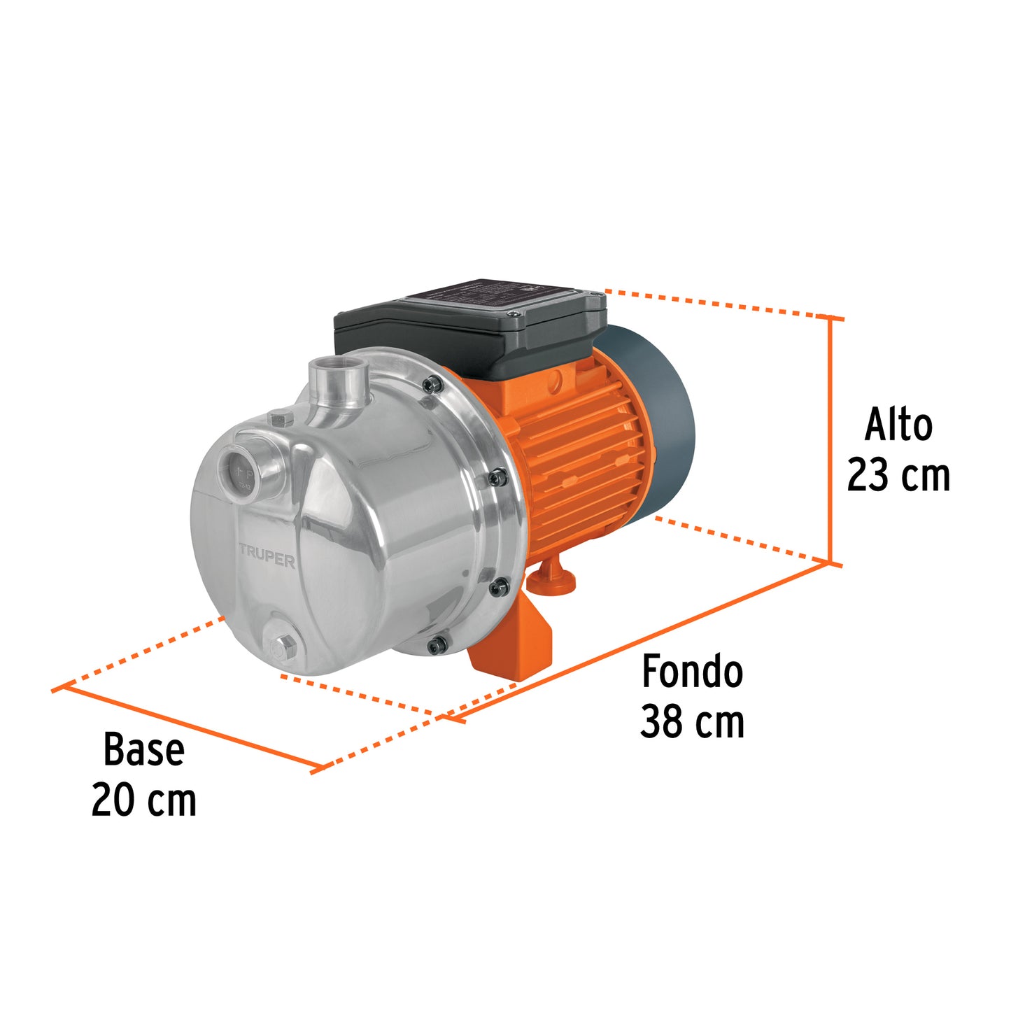 BOMBA PARA AGUA 1-HP TRUPER TIPO JET ACERO INOXIDABLE