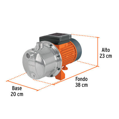 BOMBA PARA AGUA 1-HP TRUPER TIPO JET ACERO INOXIDABLE