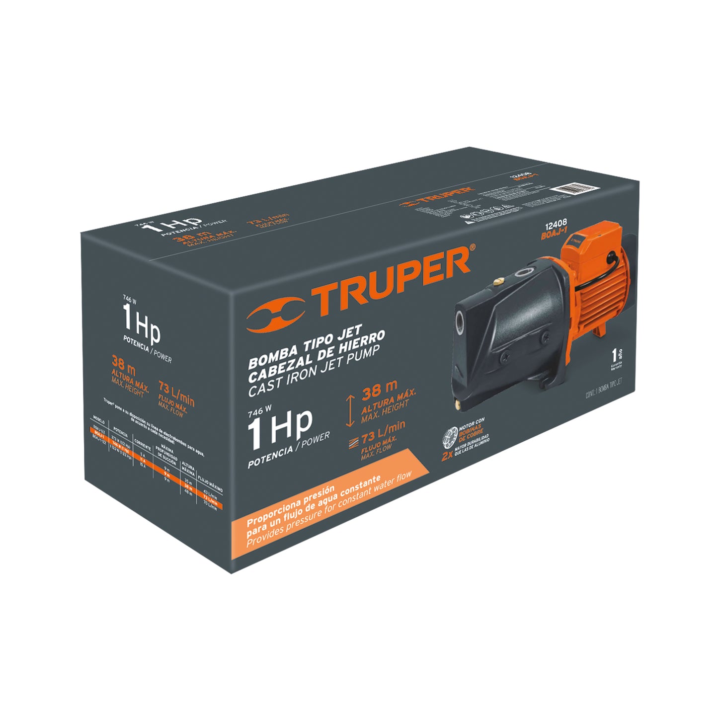 BOMBA PARA AGUA 1-HP TRUPER TIPO JET