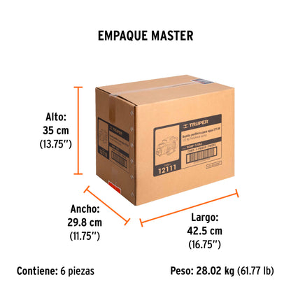 BOMBA PARA AGUA 1/2-HP TRUPER PERIFERICA BOAP-1/2A2