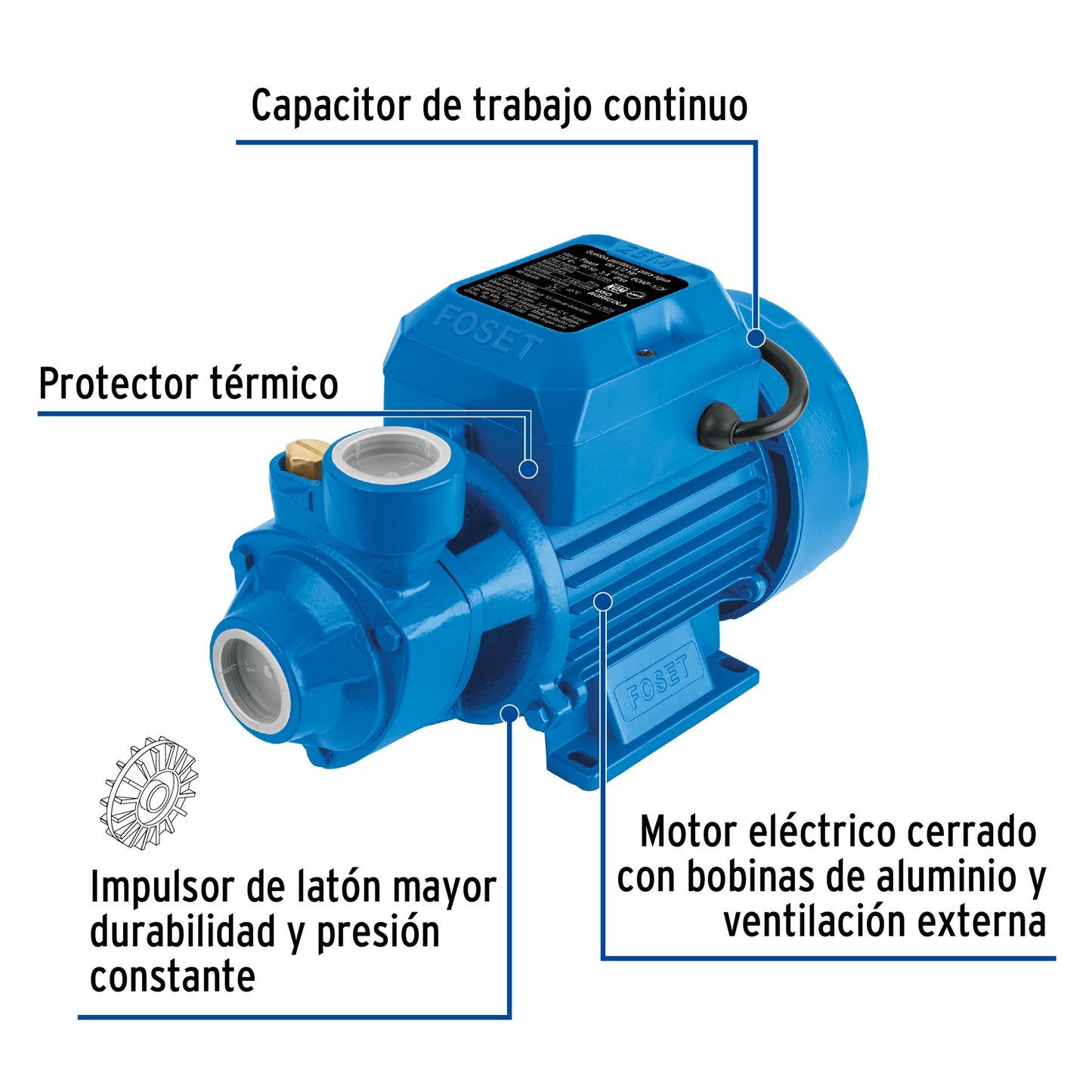 BOMBA PARA AGUA 1/2-HP FOSET PERIFERICA BOAP-1/2F