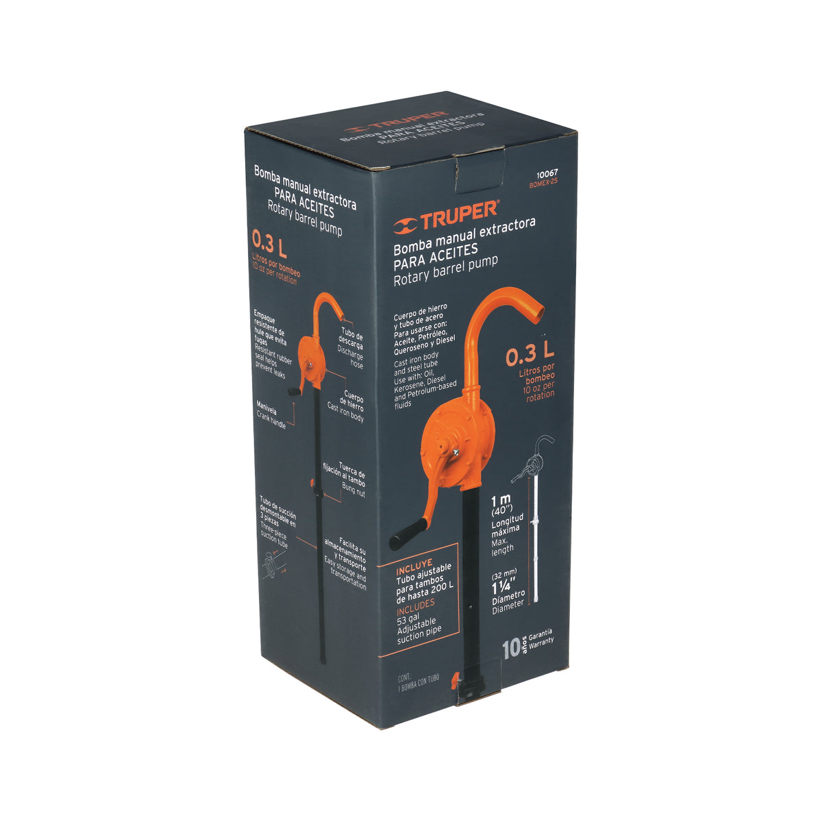BOMBA MANUAL BARRIL METAL PARA ACEITE BOMEX-25