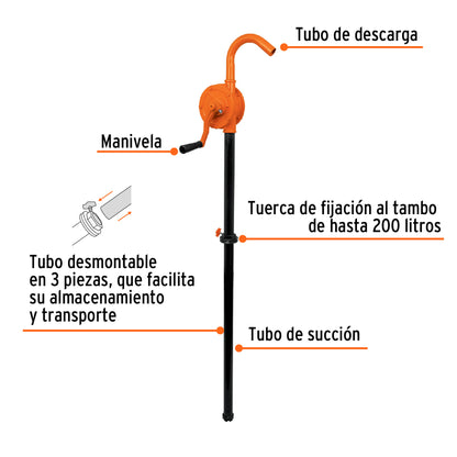BOMBA MANUAL BARRIL METAL PARA ACEITE BOMEX-25