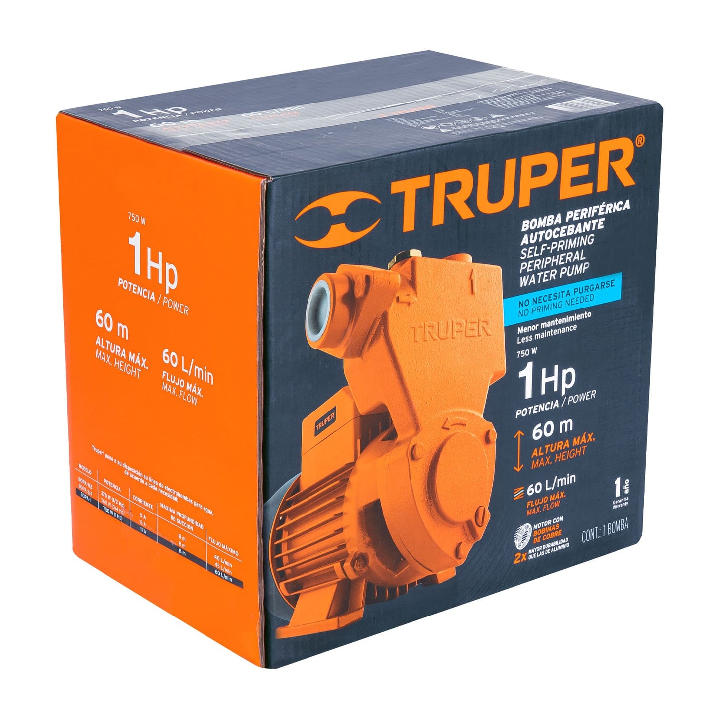 BOMBA PARA AGUA 1-HP TRUPER AUTOCEBANTE BOPA-1