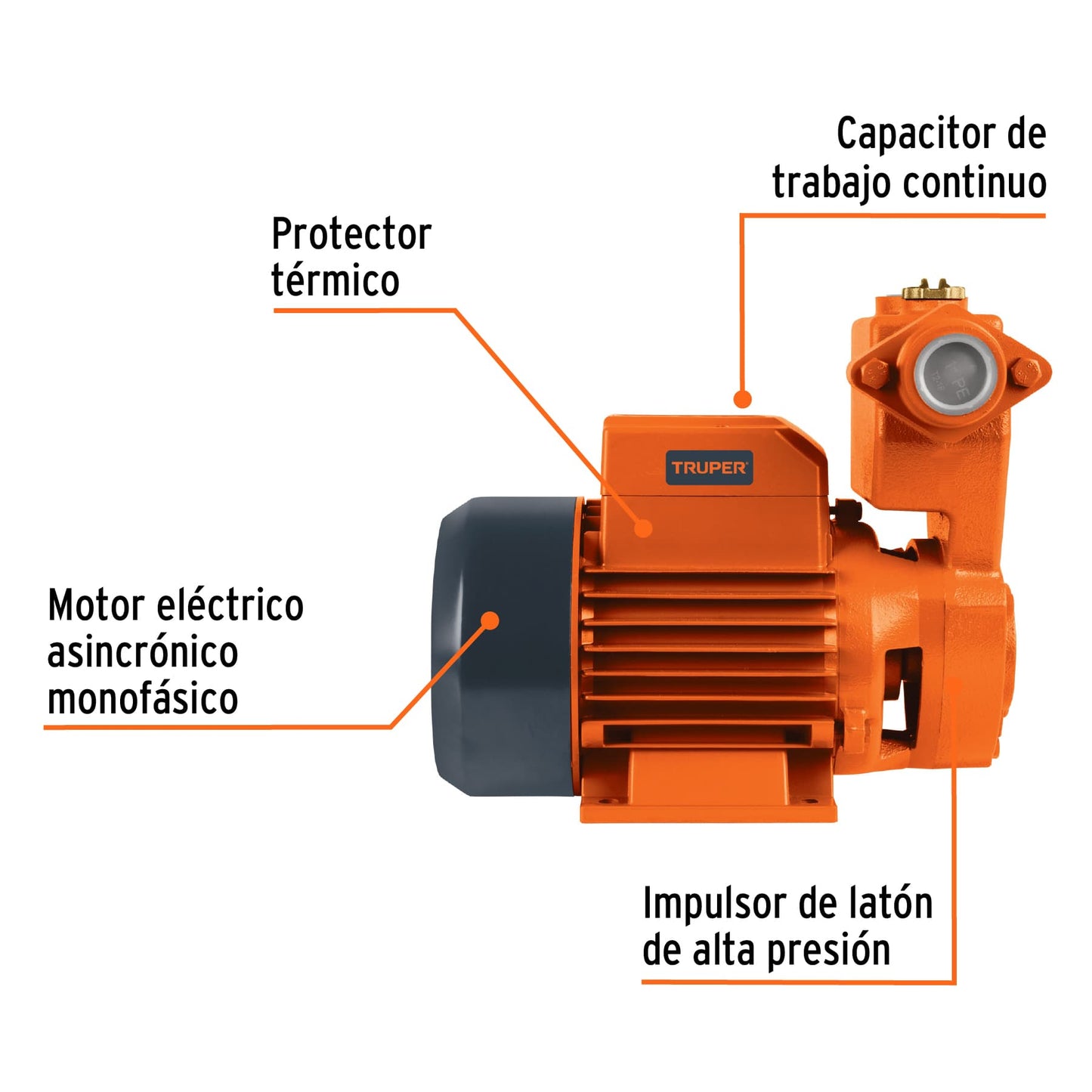 BOMBA PARA AGUA 1-HP TRUPER AUTOCEBANTE BOPA-1