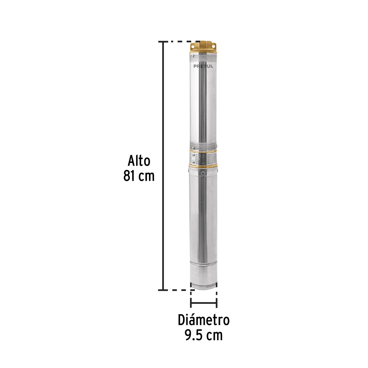 BOMBA PARA AGUA LIMPIA 1-1/2-HP SUMERGIBLE TIPO BALA PRETUL