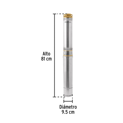 BOMBA PARA AGUA LIMPIA 1-1/2-HP SUMERGIBLE TIPO BALA PRETUL