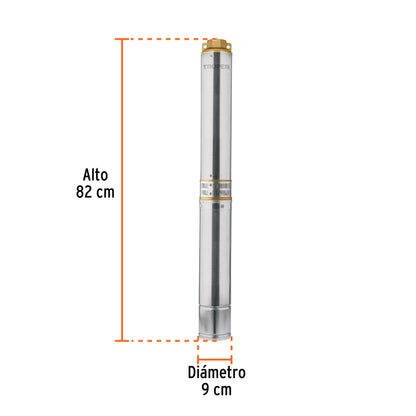 BOMBA PARA AGUA LIMPIA 1-1/2-HP SUMERGIBLE TIPO BALA TRUPER