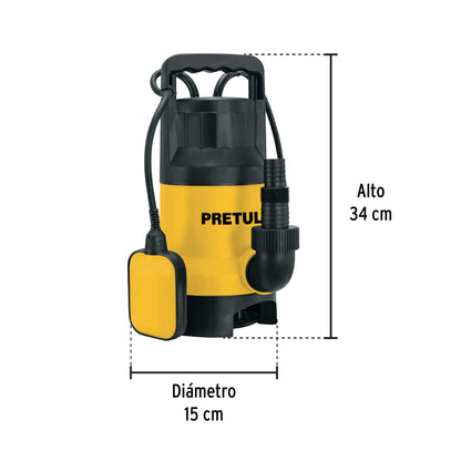 BOMBA PARA AGUA SUCIA 1-1/2-HP SUMERGIBLE PRETUL