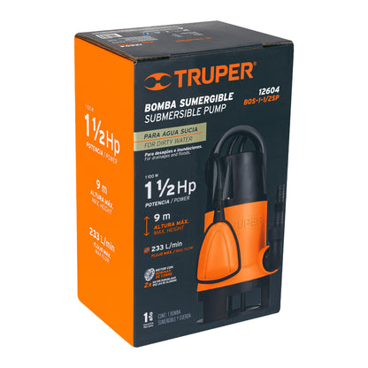 BOMBA PARA AGUA SUCIA 1-1/2HP SUMERGIBLE TRUPER