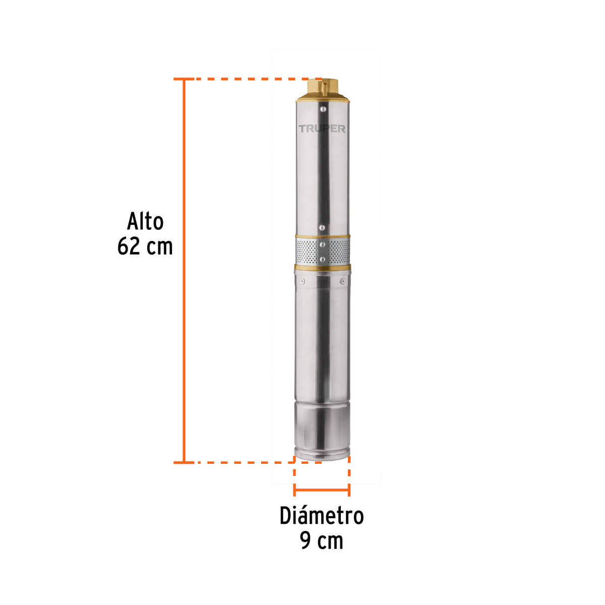 BOMBA PARA AGUA LIMPIA 1/2-HP SUMERGIBLE TIPO BALA TRUPER