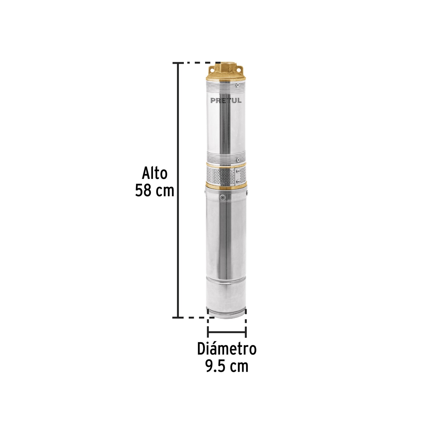 BOMBA PARA AGUA LIMPIA 1/2-HP SUMERGIBLE TIPO BALA PRETUL