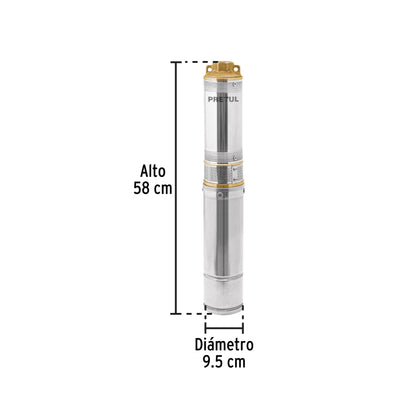 BOMBA PARA AGUA LIMPIA 1/2-HP SUMERGIBLE TIPO BALA PRETUL