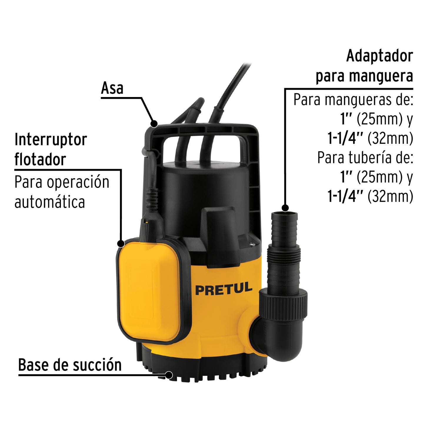 BOMBA PARA AGUA LIMPIA 1/2-HP SUMERGIBLE TRUPER