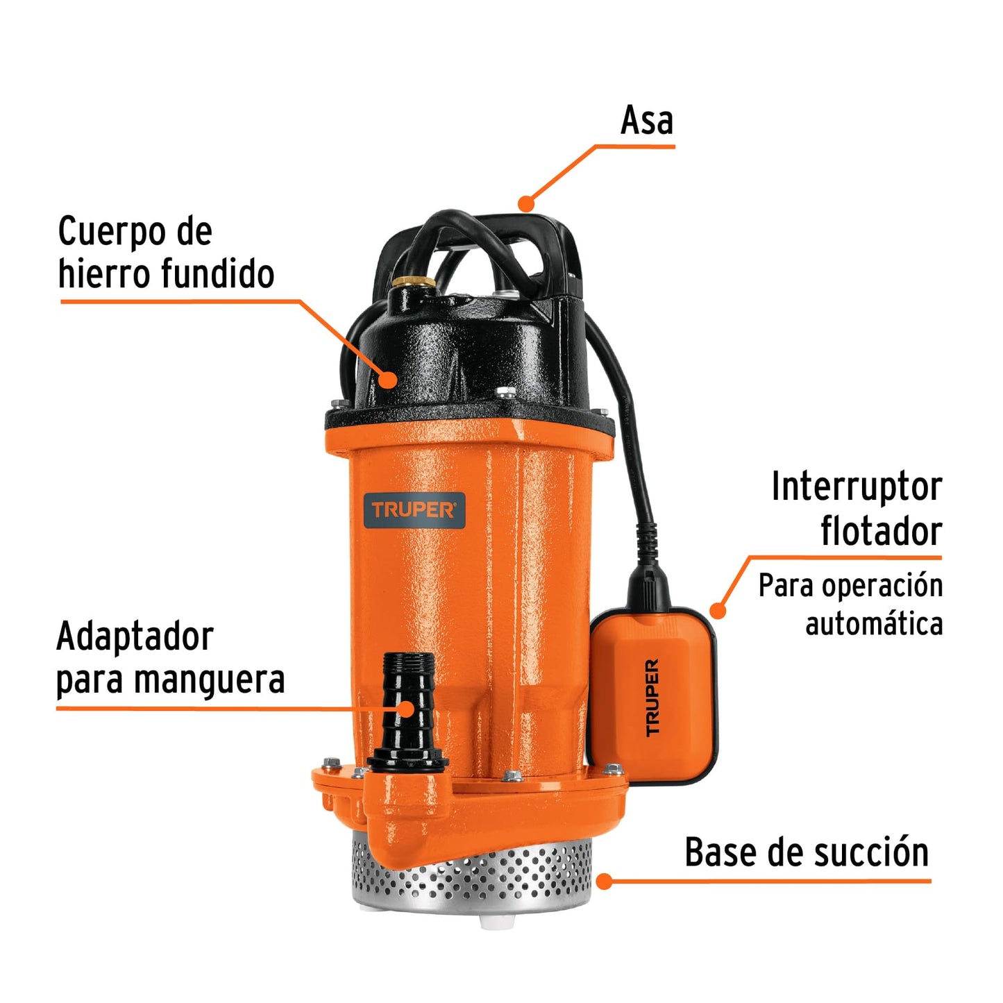 BOMBA PARA AGUA 1-HP TRUPER SUMERGIBLE