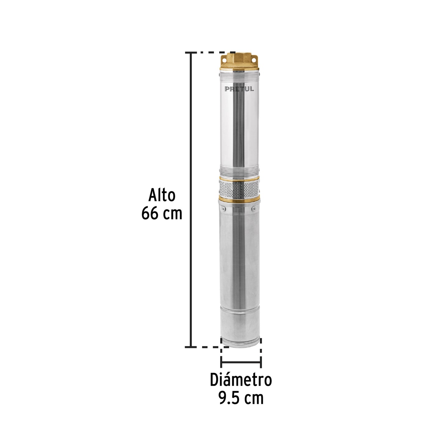 BOMBA PARA AGUA LIMPIA 1-HP SUMERGIBLE TIPO BALA PRETUL