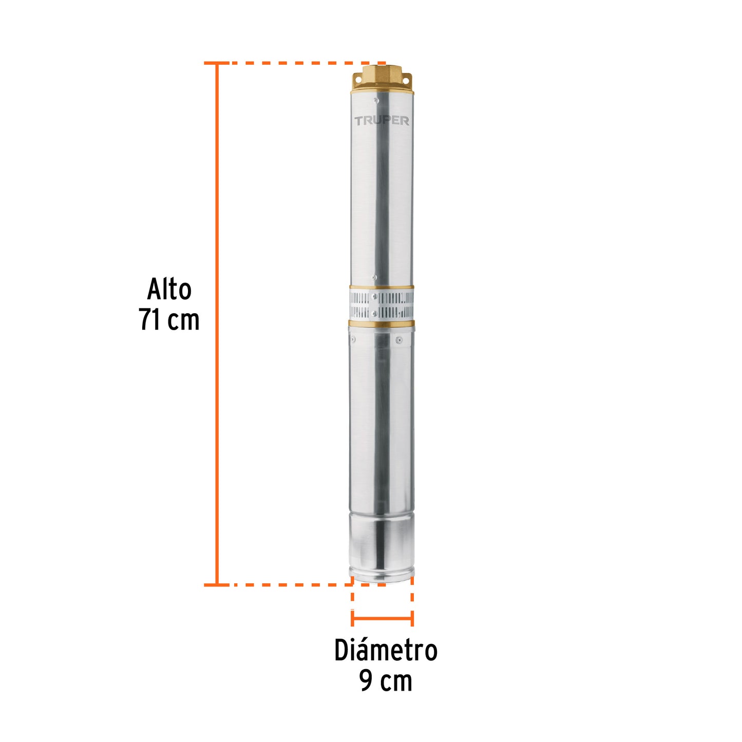 BOMBA PARA AGUA LIMPIA 1-HP SUMERGIBLE TIPO BALA TRUPER