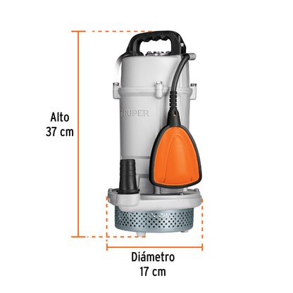 BOMBA PARA AGUA LIMPIA 1-HP SUMERGIBLE USO RUDO TRUPER BOS-1LPX