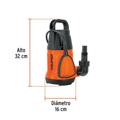 BOMBA PARA AGUA LIMPIA 1-HP SUMERGIBLE TRUPER