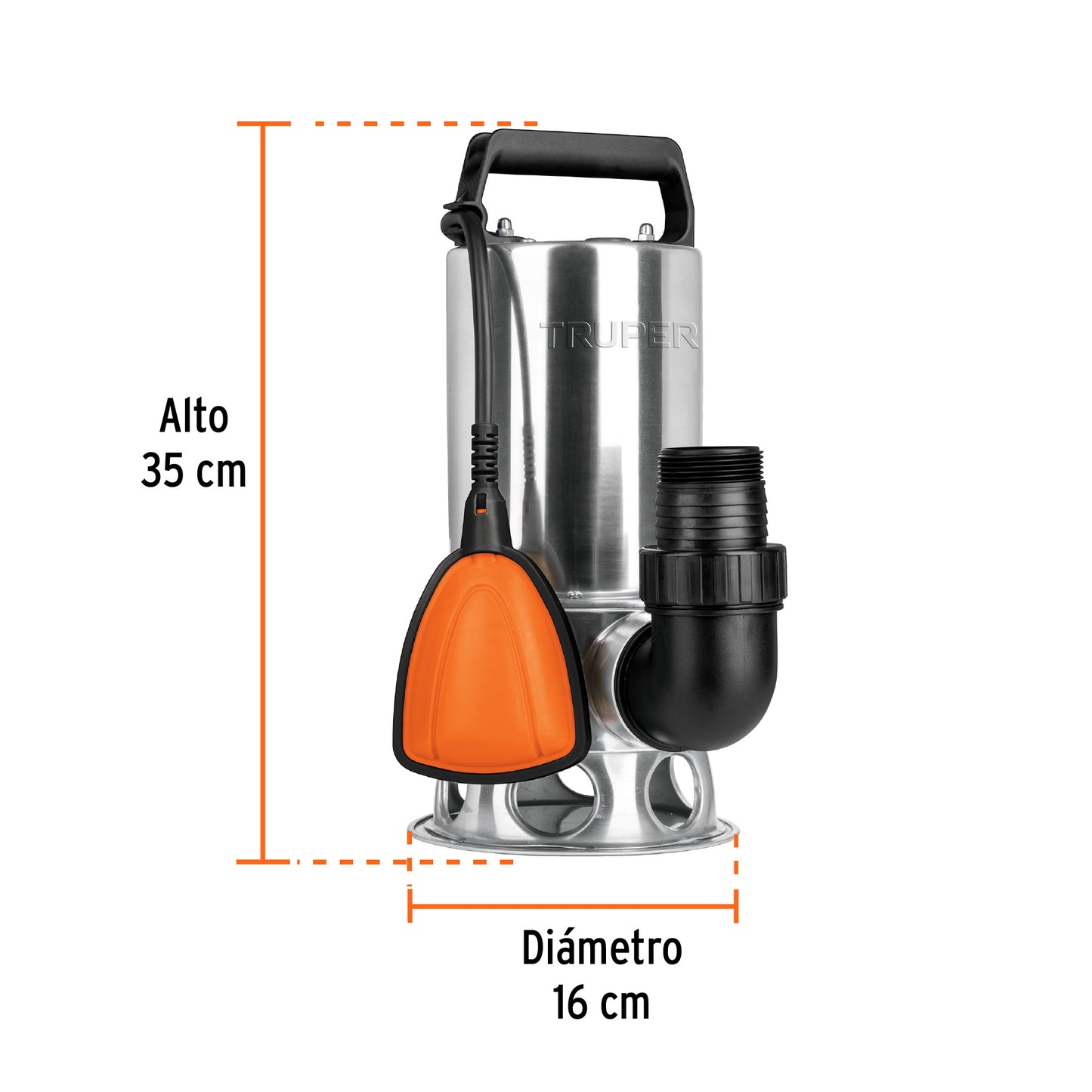 BOMBA PARA AGUA SUCIA 1-HP SUMERGIBLE USO RUDO BOS-1SM TRUPER